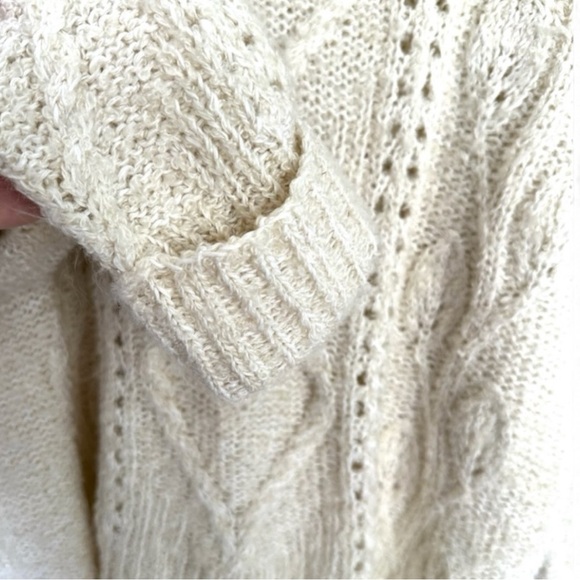 Vintage Jennifer Reed Neiman Marcus Hand Knitted Cream Turtleneck Sweater-XL - Picture 8 of 10